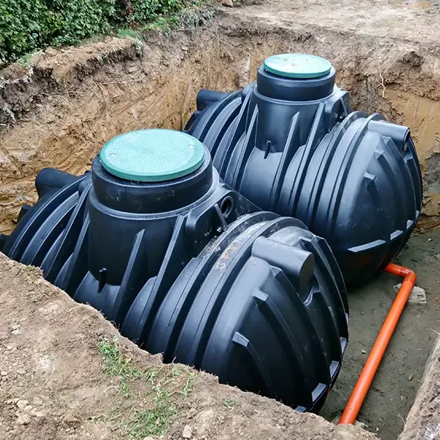 Two New Septic Tanks dug out underground hooked up and ready to be covered up